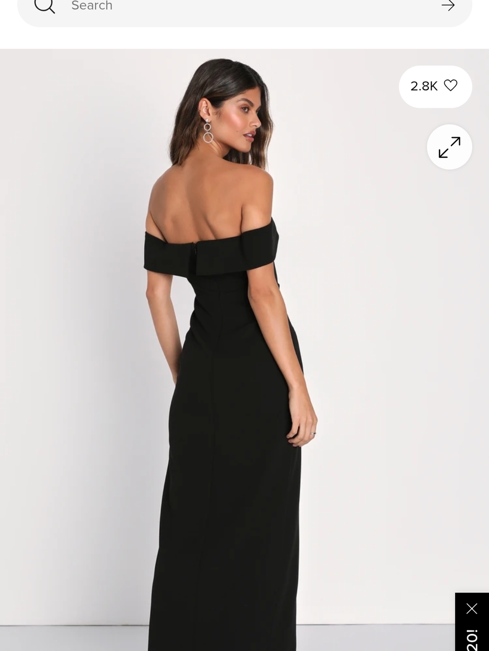 Lulus Off-Shoulder Black Women’s Dress - Picture 2 of 5